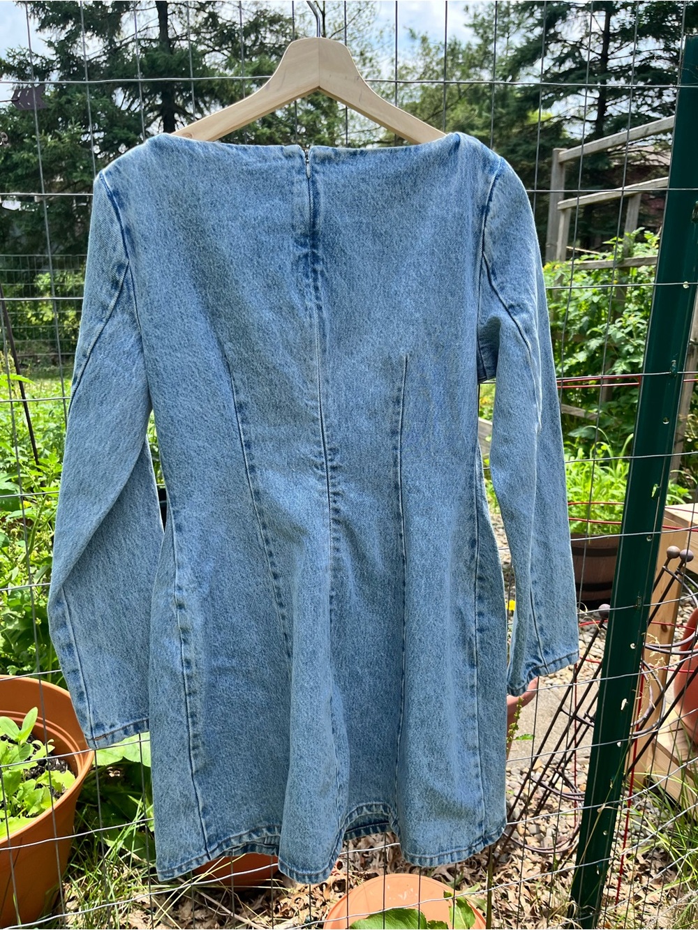 KBB by Khalana Denim the tuxedo mini dress double breasted denim size 6 nwt - Picture 7 of 8